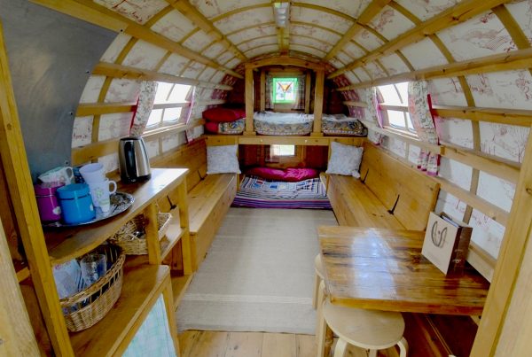 Interior of Ruby - Gypsy caravan for hire