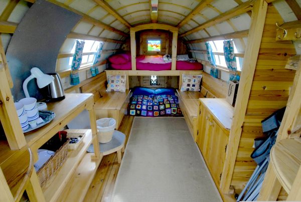 Interior of Ziggy - Gypsy caravan for hire